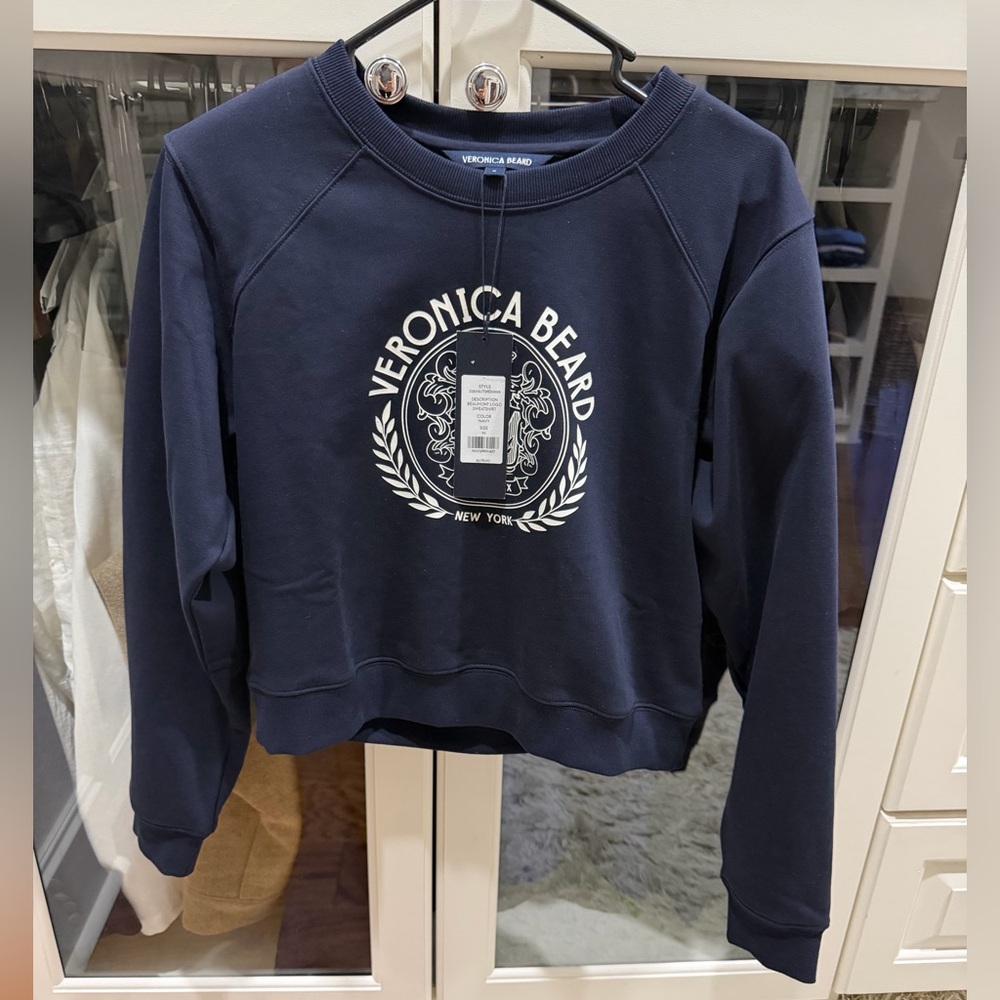 Veronica Beard Dark Blue Logo Sweatshirt